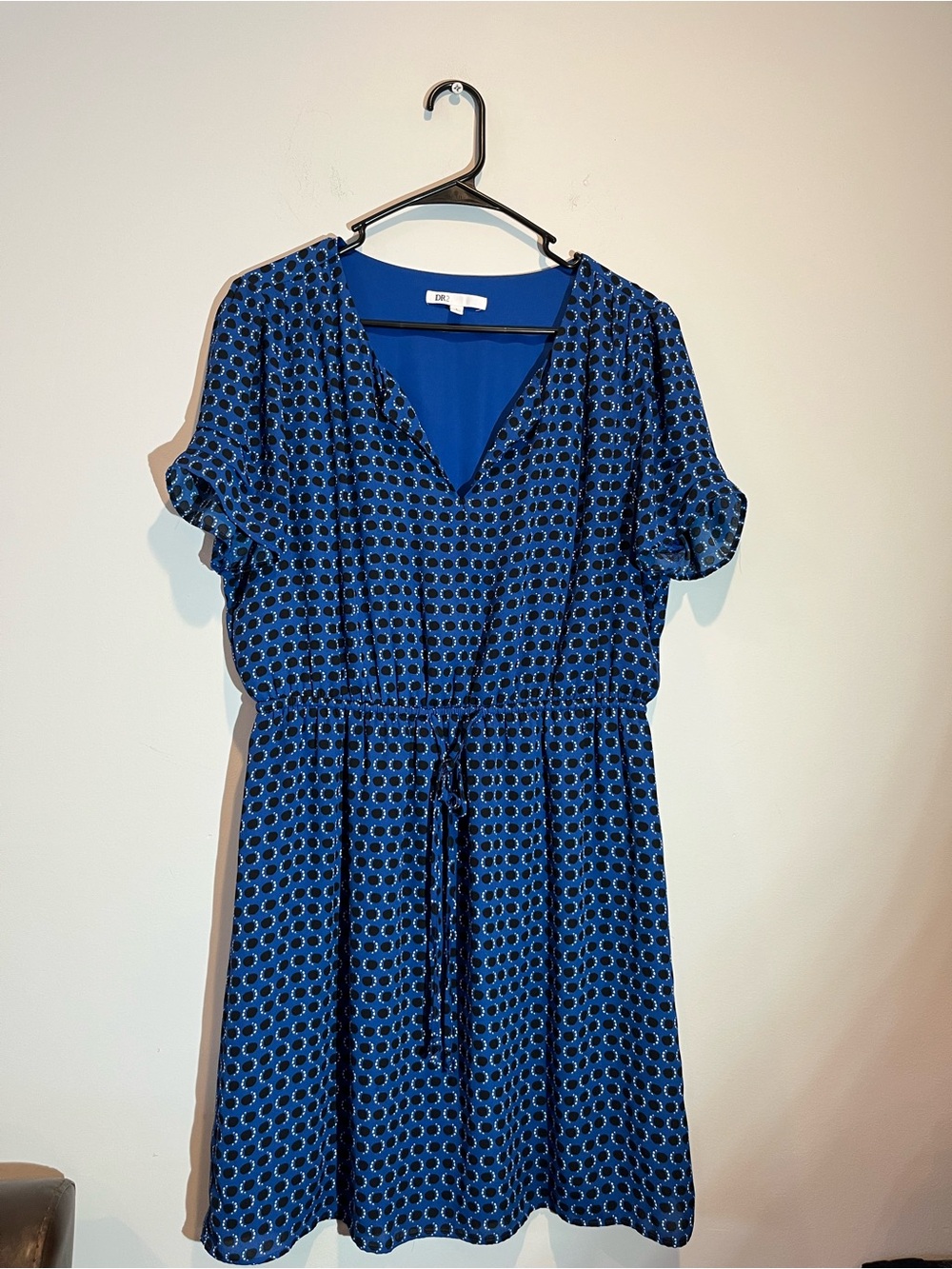 DR2 Royal Blue Polka Dot Midi Dress